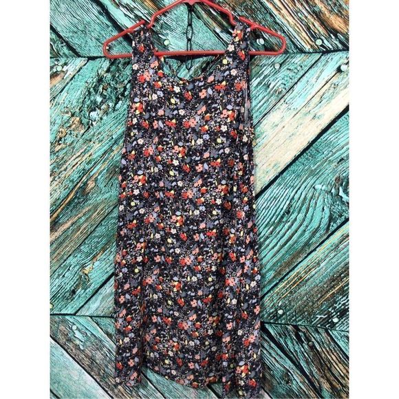 Gap XS Floral Dress Sundress Black Multi Color - Picture 13 of 15